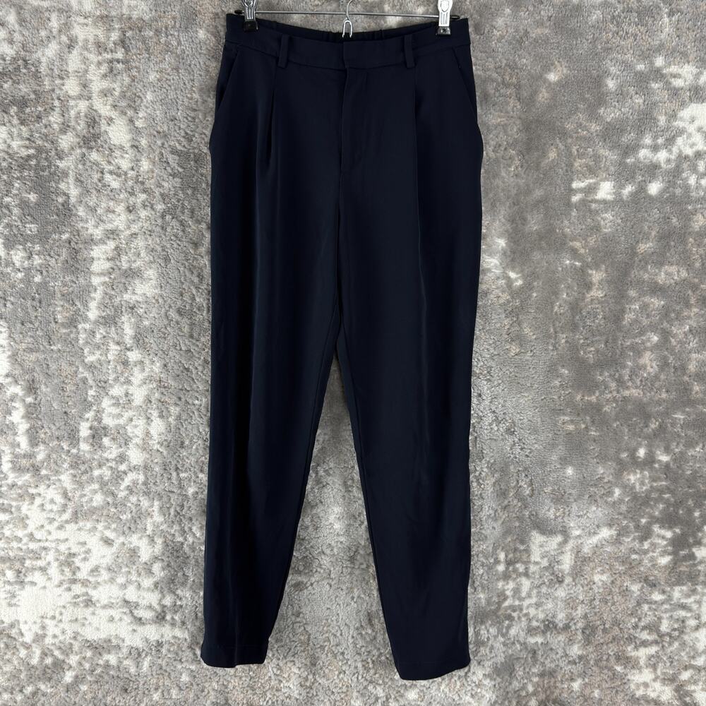 Uniqlo Size‎ 26 Stretch Flat Front Casual Ankle Pants Navy Button Zip Pocket